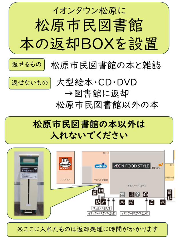 図書館の本の返却BOXを設置いたしました！