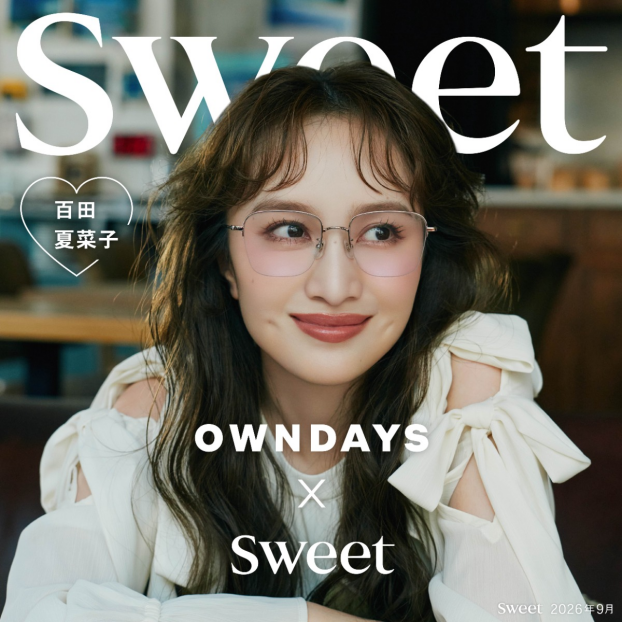 百田夏菜子さんが纏う「+NICHE」の新作メガネ。sweet webにて公開♥